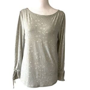 Banana Republic Factory small blouse gray floral long sleeves